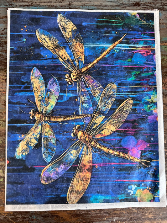 Elsie Lane Art Garage Dragonfly Decoupage Rice Paper A4
