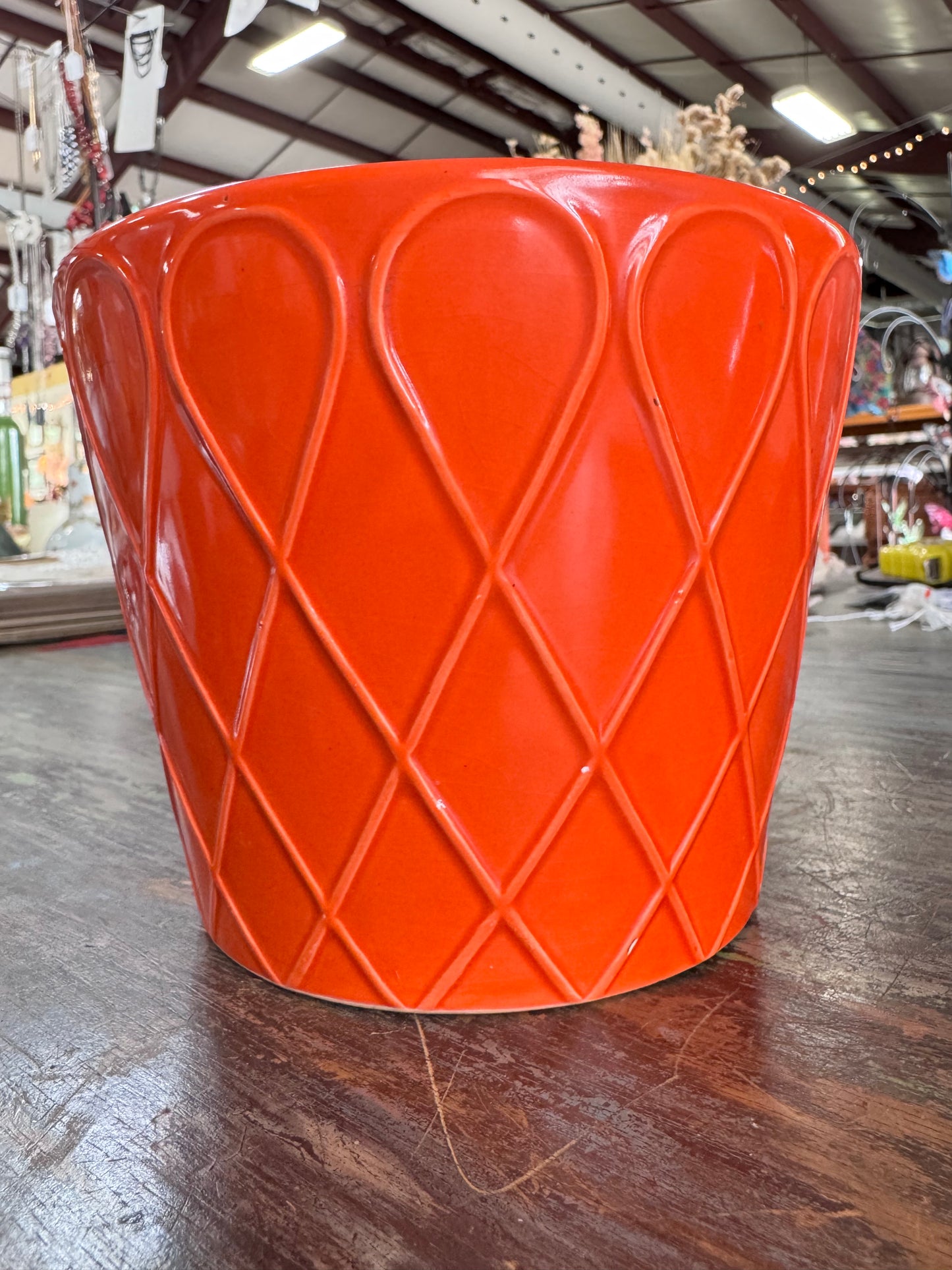Orange Ceramic Planter Pot