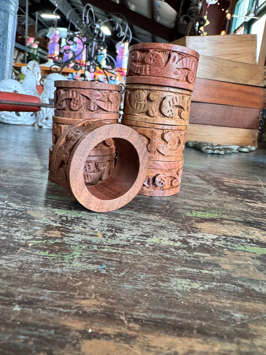 Wooden Napkin Rings Set of 4