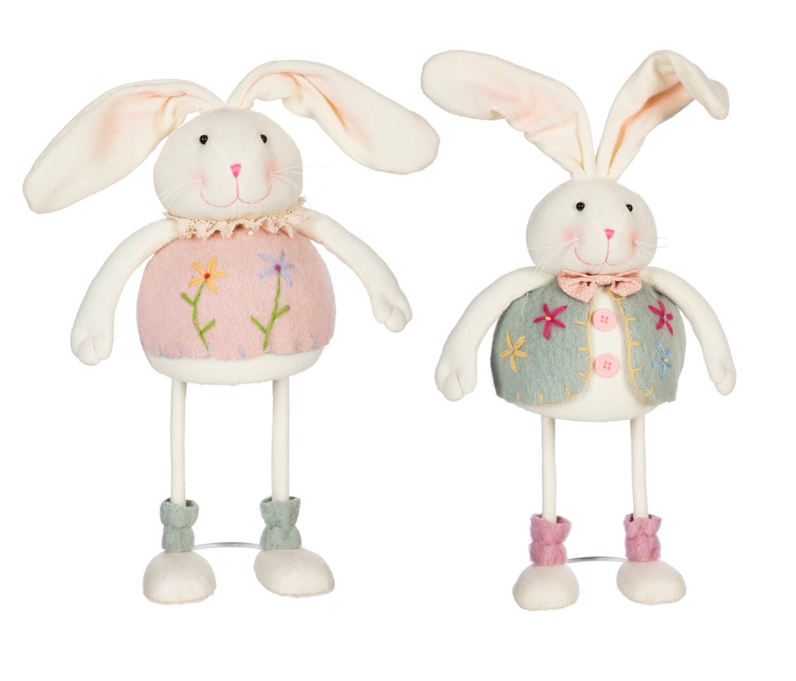 Fabric Standing Bunny Girl and Boy