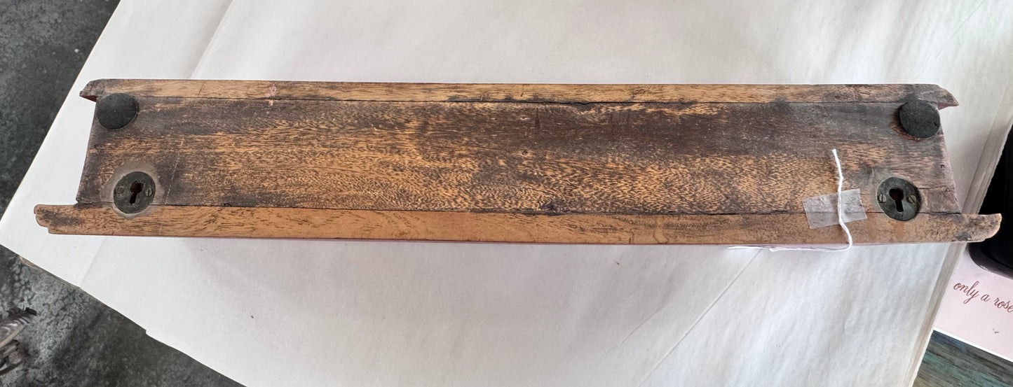 Antique Hand Painted Red Floating Shelf - Made in India