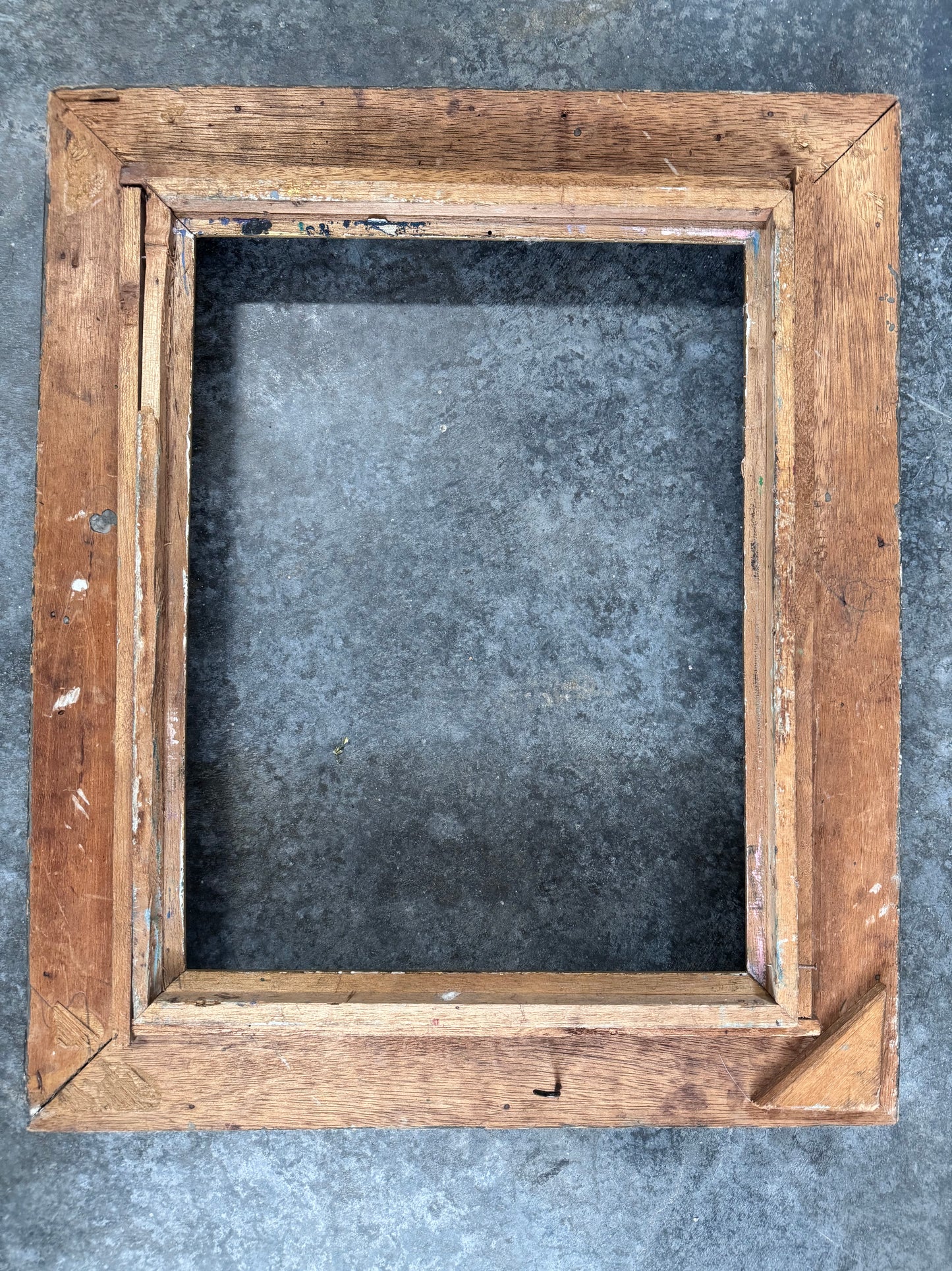 Vintage Stacked Carved Wood Frame - Charcoal Gold