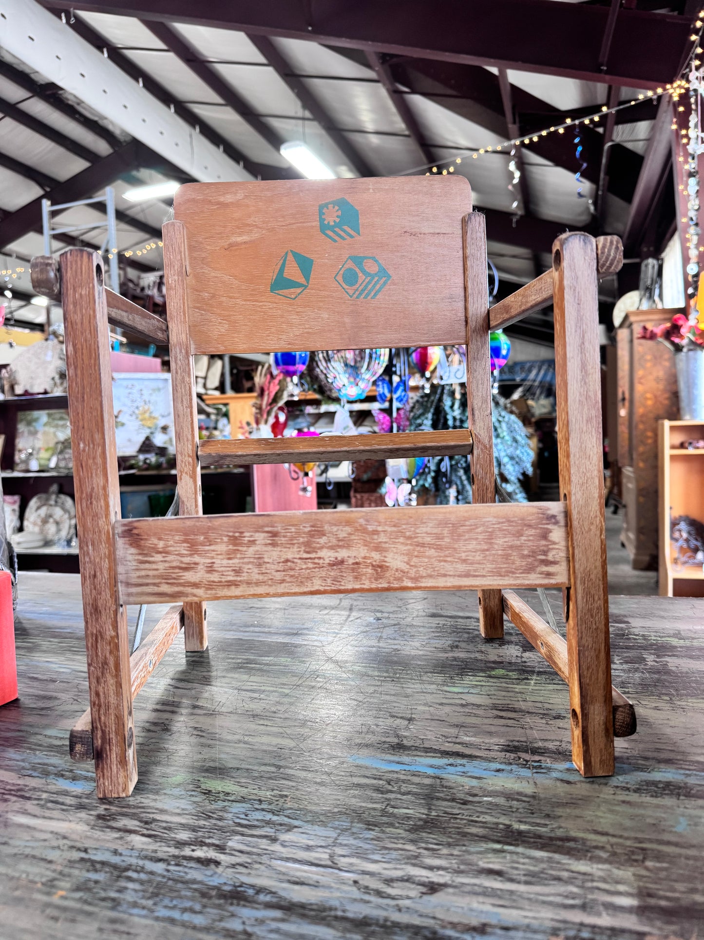 Vintage Folding Wooden Potty Chair