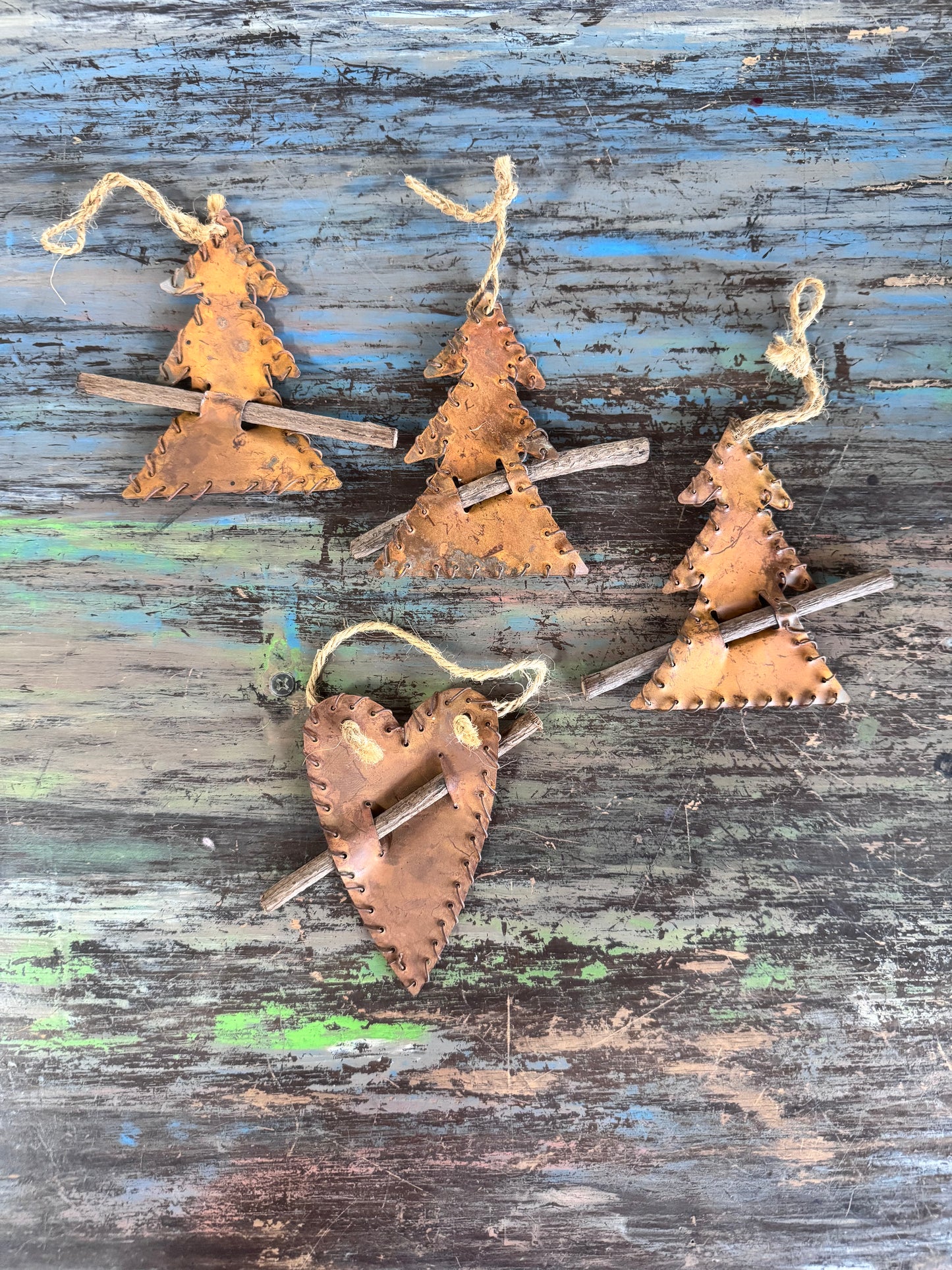 Primitive Metal Christmas Ornaments