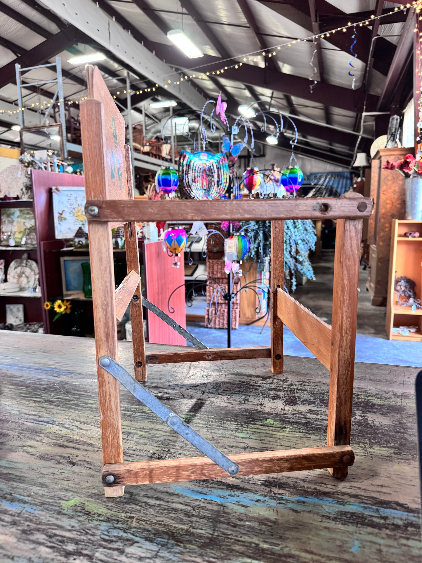 Vintage Folding Wooden Potty Chair