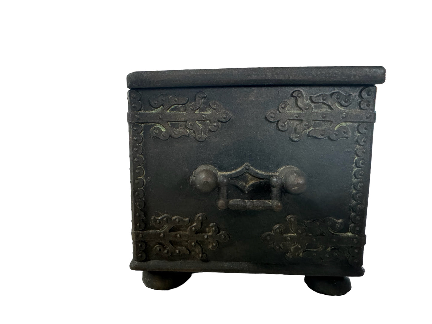 Antique Danish Bronze and Iron box "Battle of Lyndanisse"
