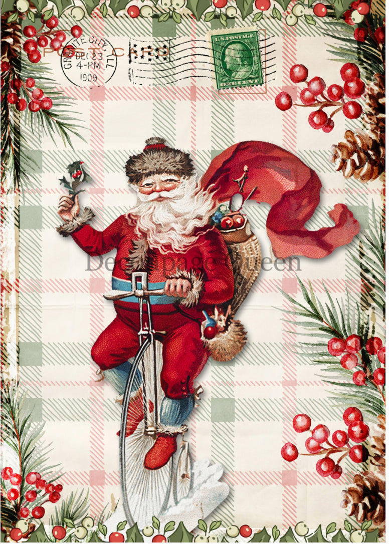 Decoupage Queen Pink Christmas Rice Paper Designs