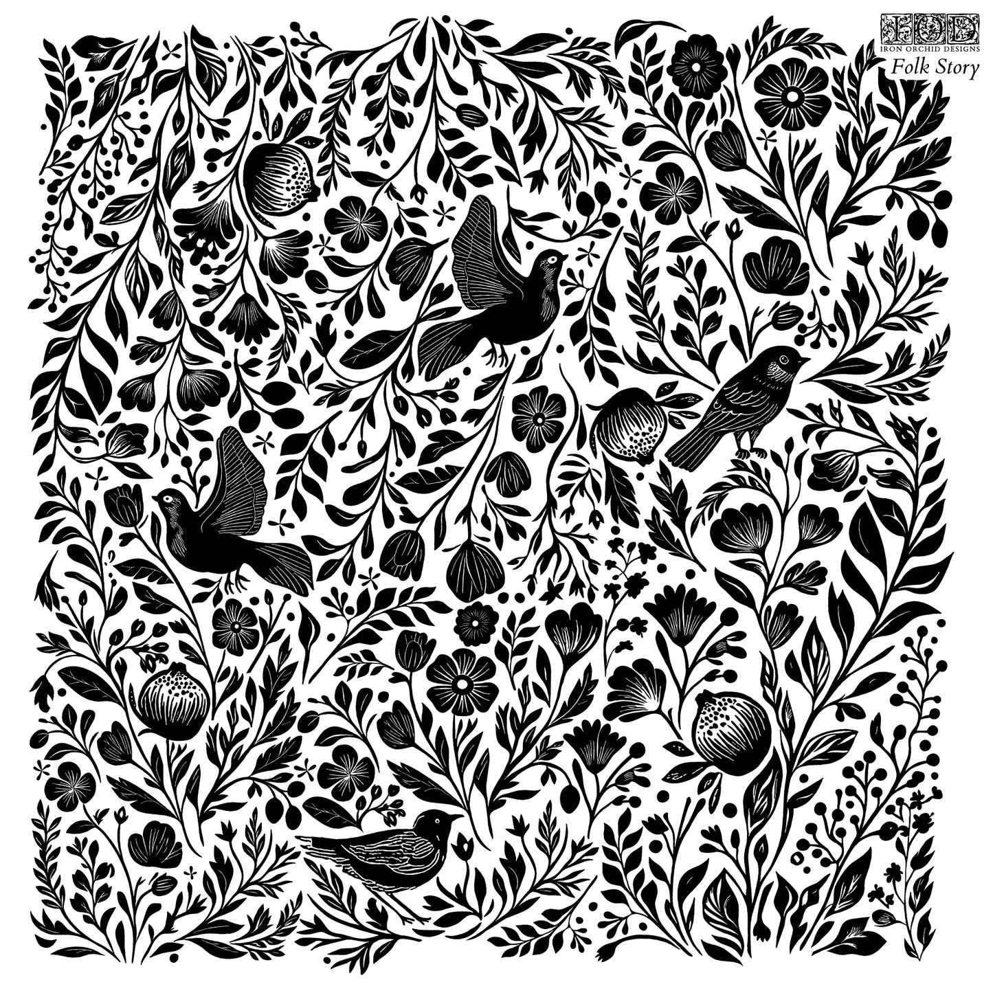 Folk Story Iron Orchid Designs Stamp set
