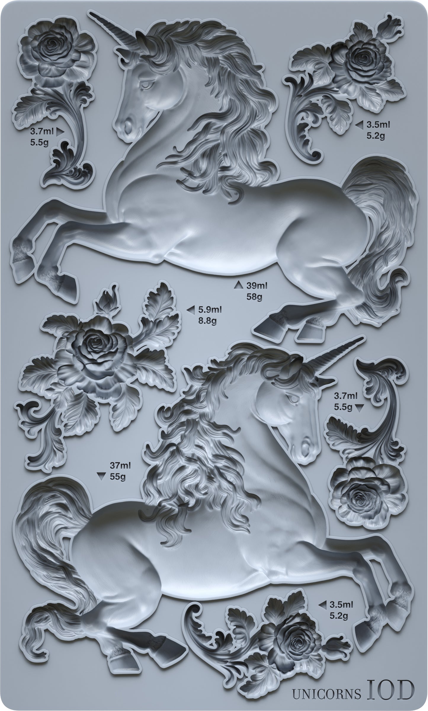 Unicorns Iron Orchid Designs Mould Set