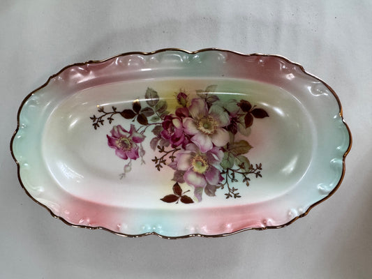 Vintage Schumann Arzberg Bavaria Wild Rose Relish Dish