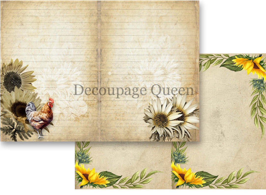 Decoupage Queen Sunflower Ephemera Journal Kit