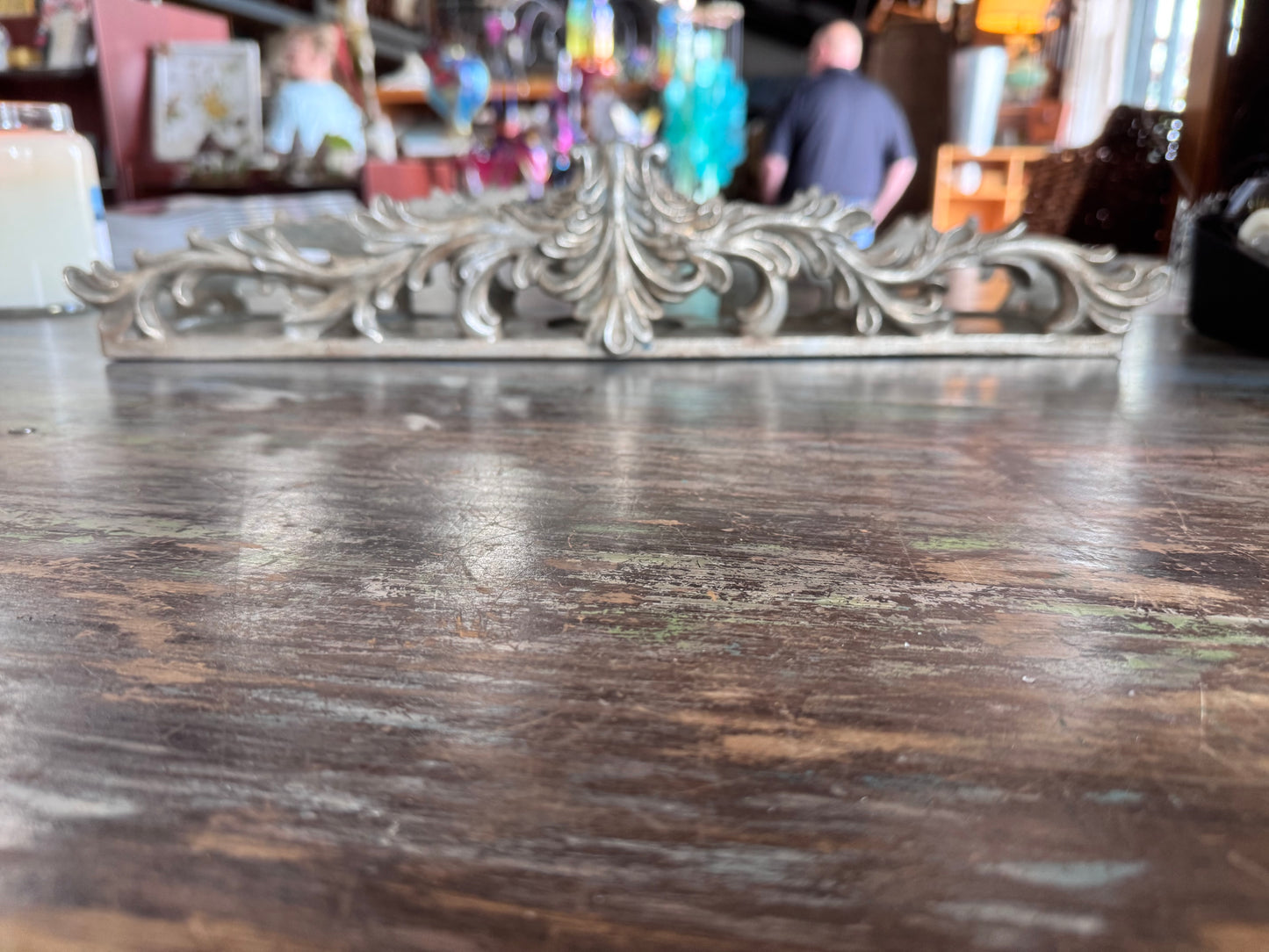 Vintage Wood and Plaster Candle Tray