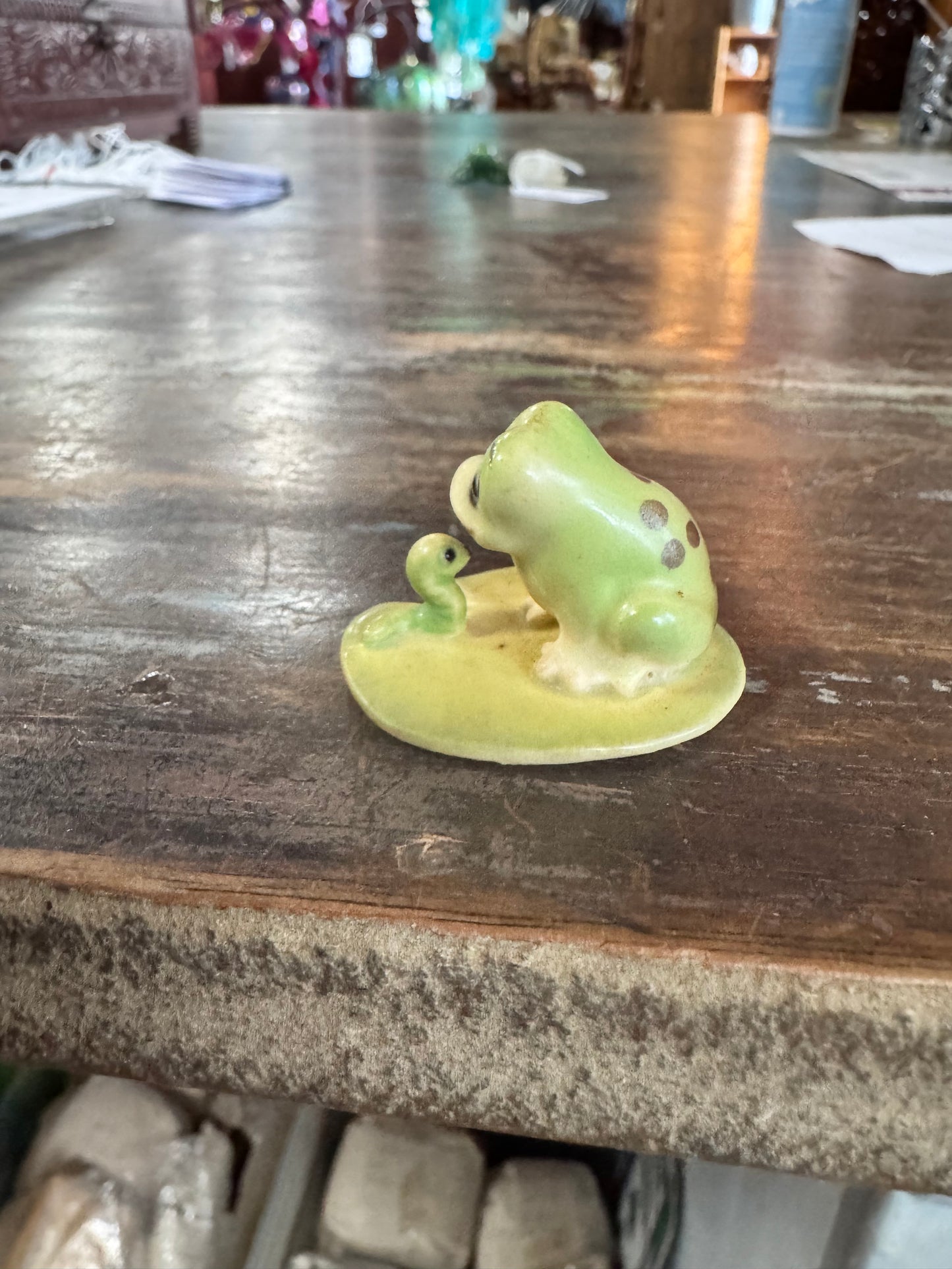 Vintage Josef Anthropomorphic Figure - Frog and Lily Pad