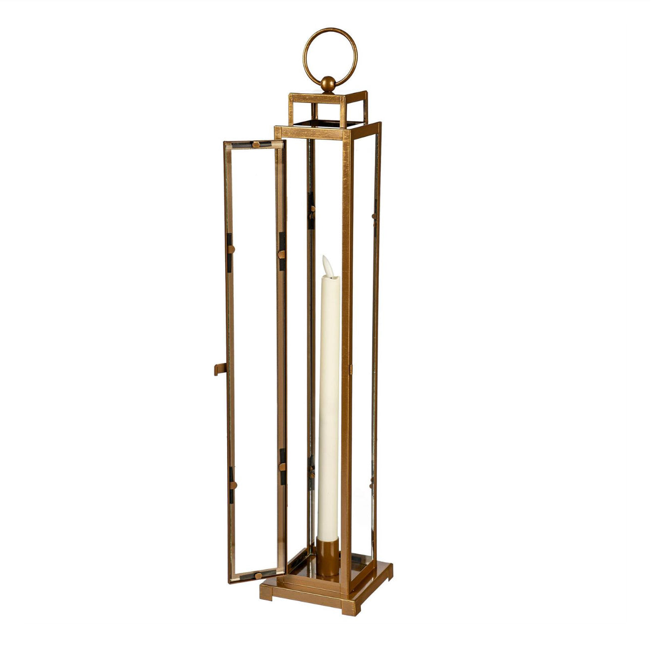 Viva Style Outdoor LED Lanterns Gold Taper Candle