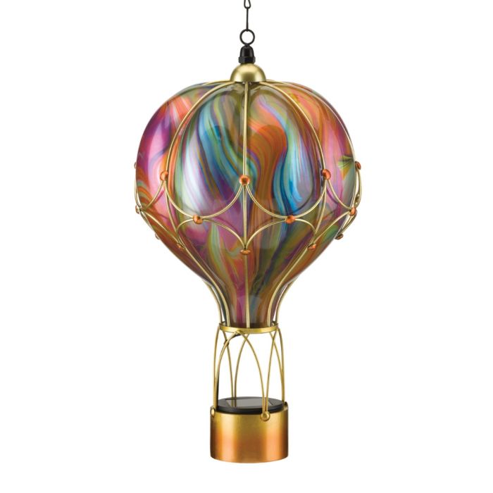 Hand blown Swirl Glass Solar Balloon Lanterns