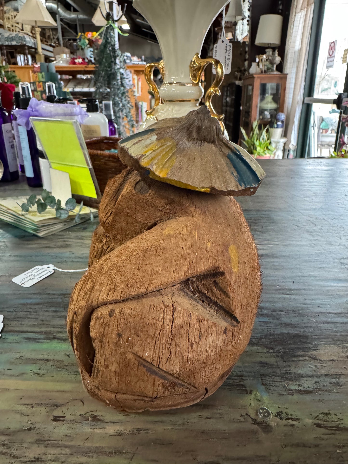 Vintage Carved Coconut Gorilla