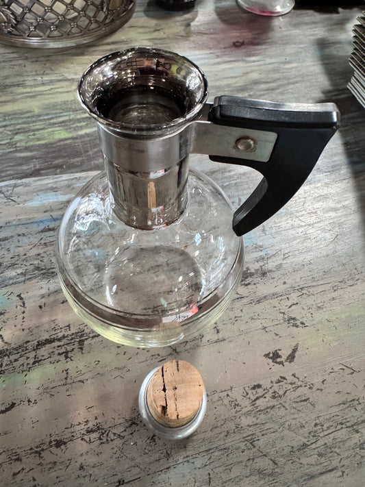 Vintage MCM Inlaid Glass Coffee/Tea Carafe