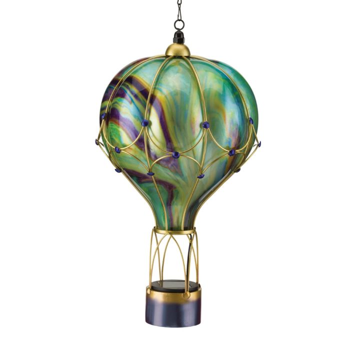Hand blown Swirl Glass Solar Balloon Lanterns