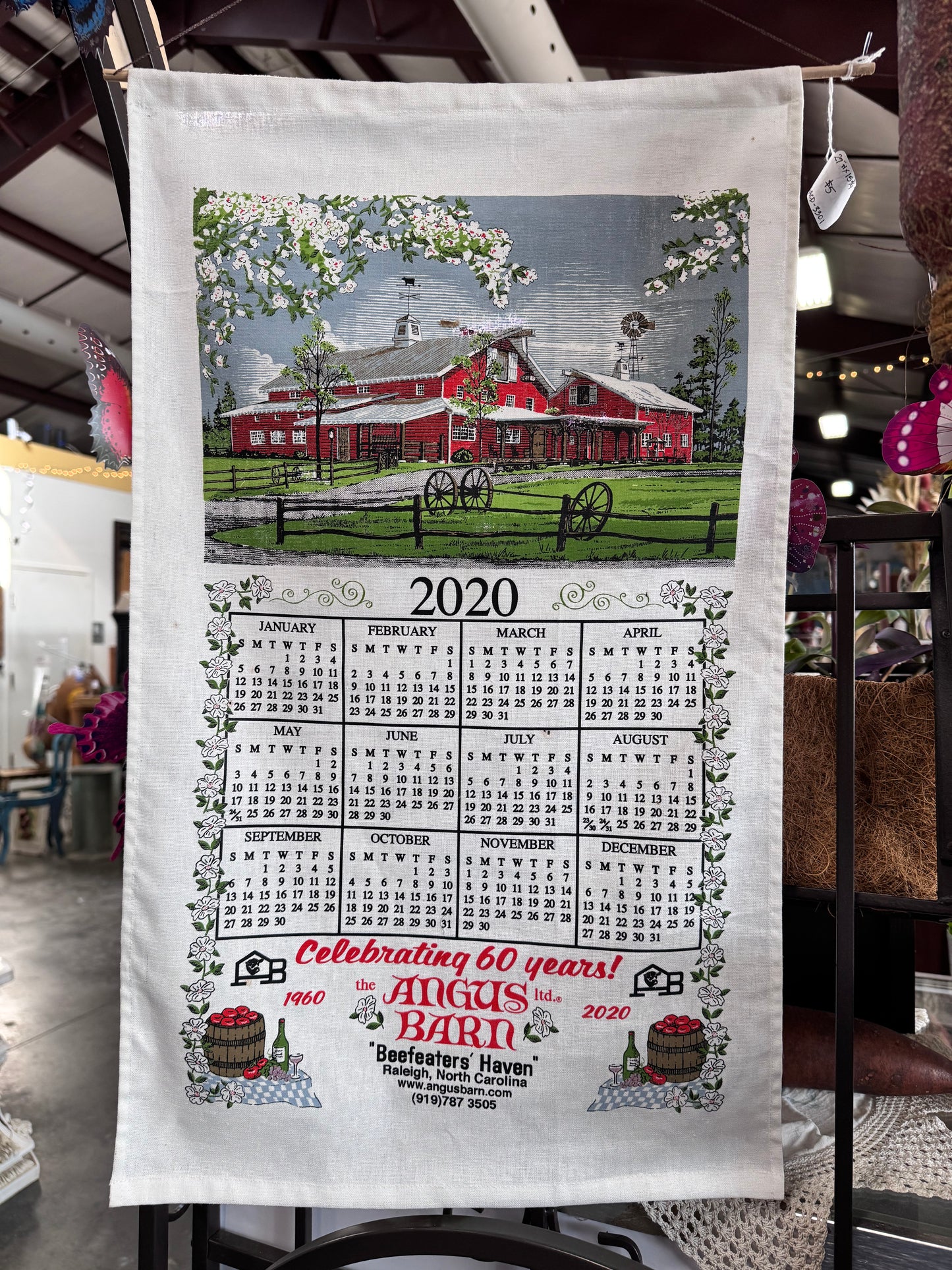 Angus Barn 2020 Tea Towel Calendar