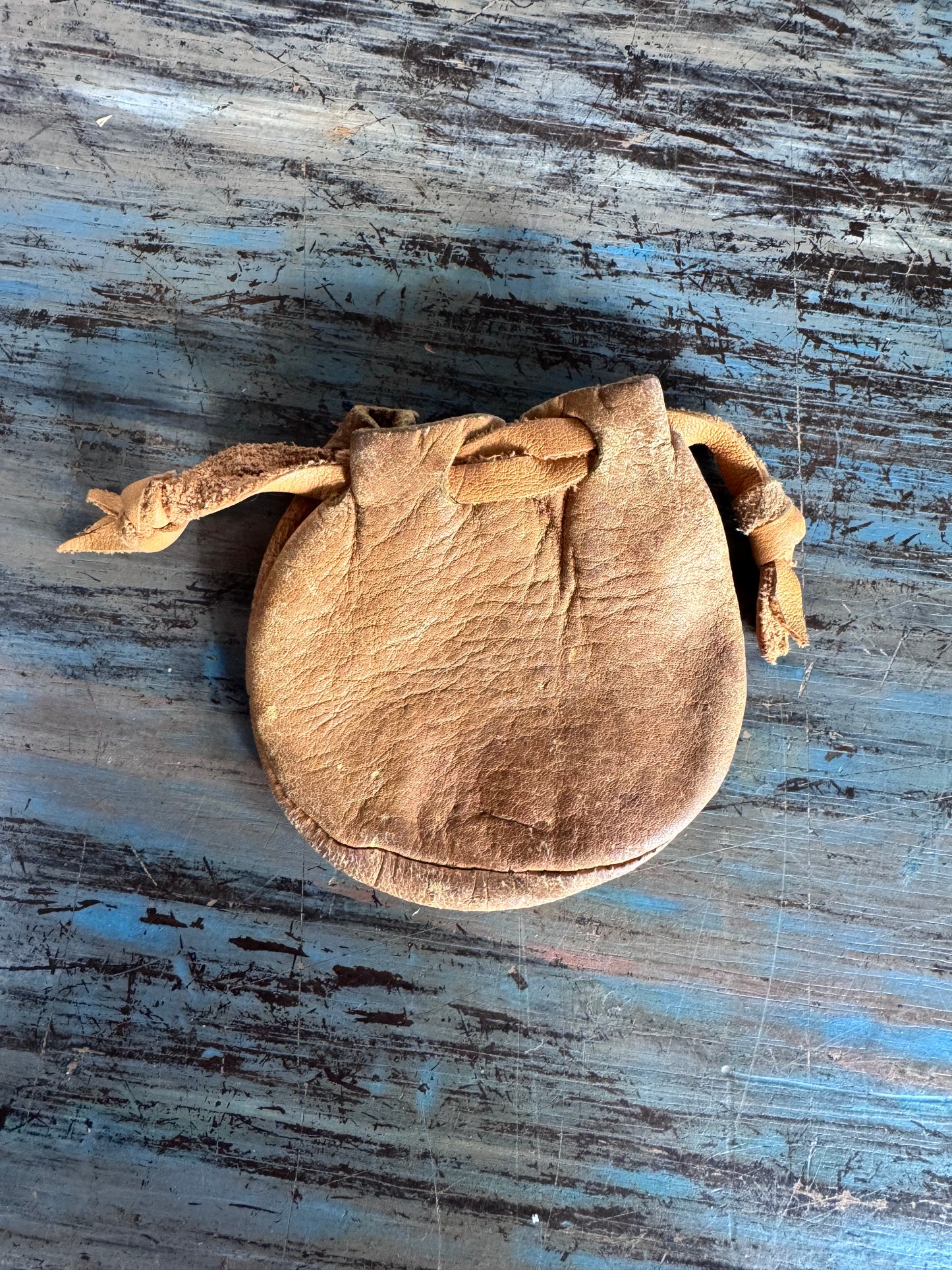 Drawstring Leather Pouch