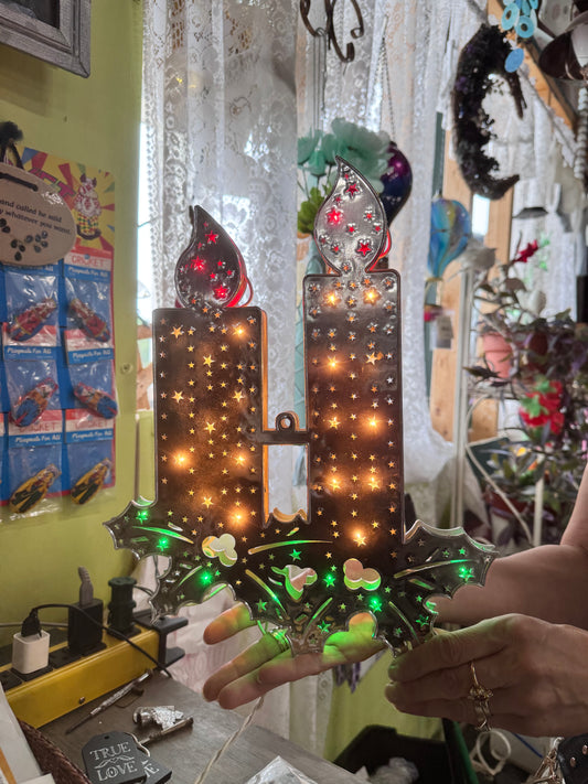 Vintage Lighted Christmas Candle