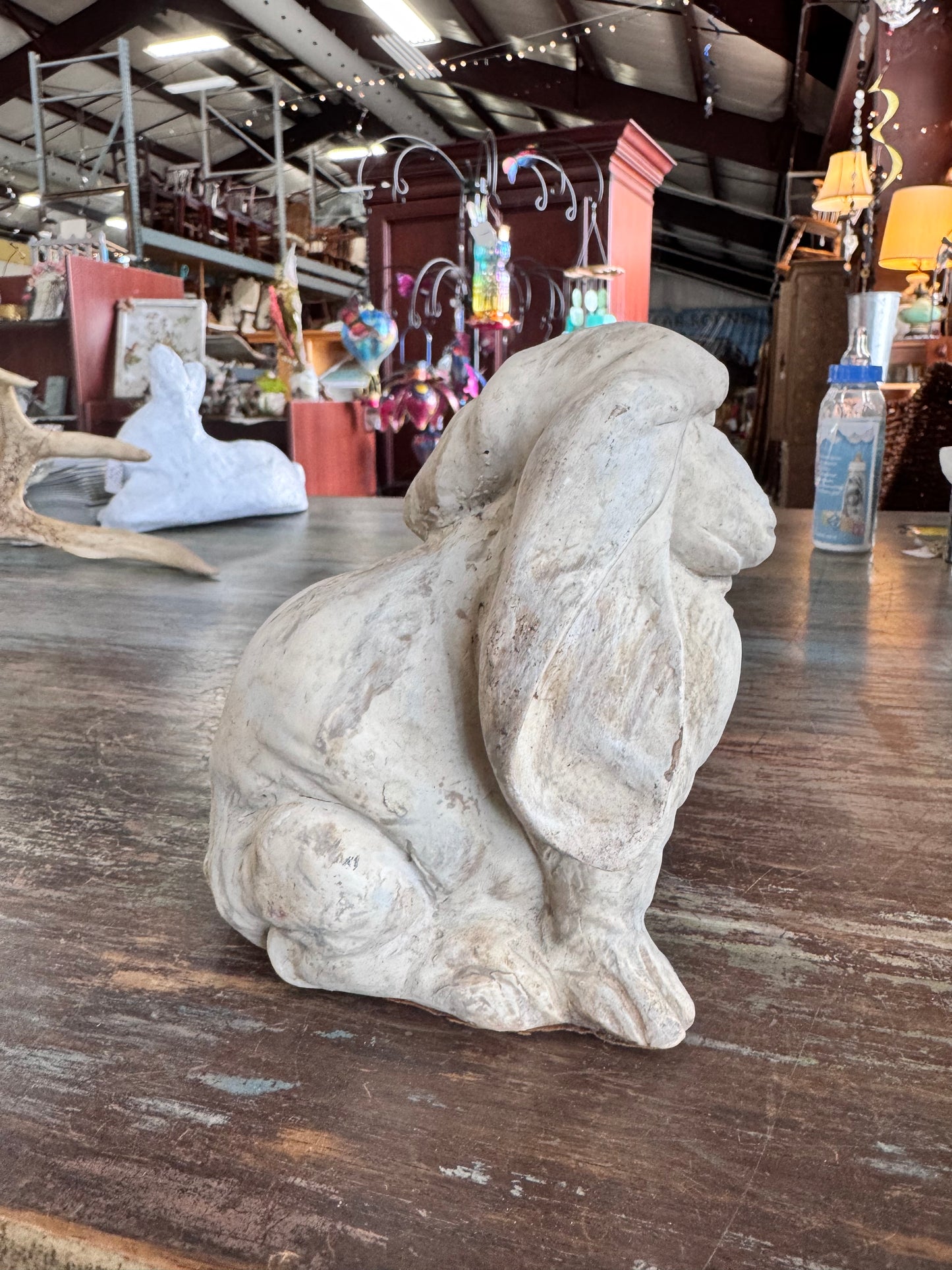 Handcrafted Paper Mache Rabbit Statue - Sitting