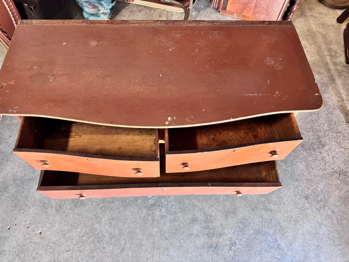 Early Century 2 drawer over 1 Dresser Mirror