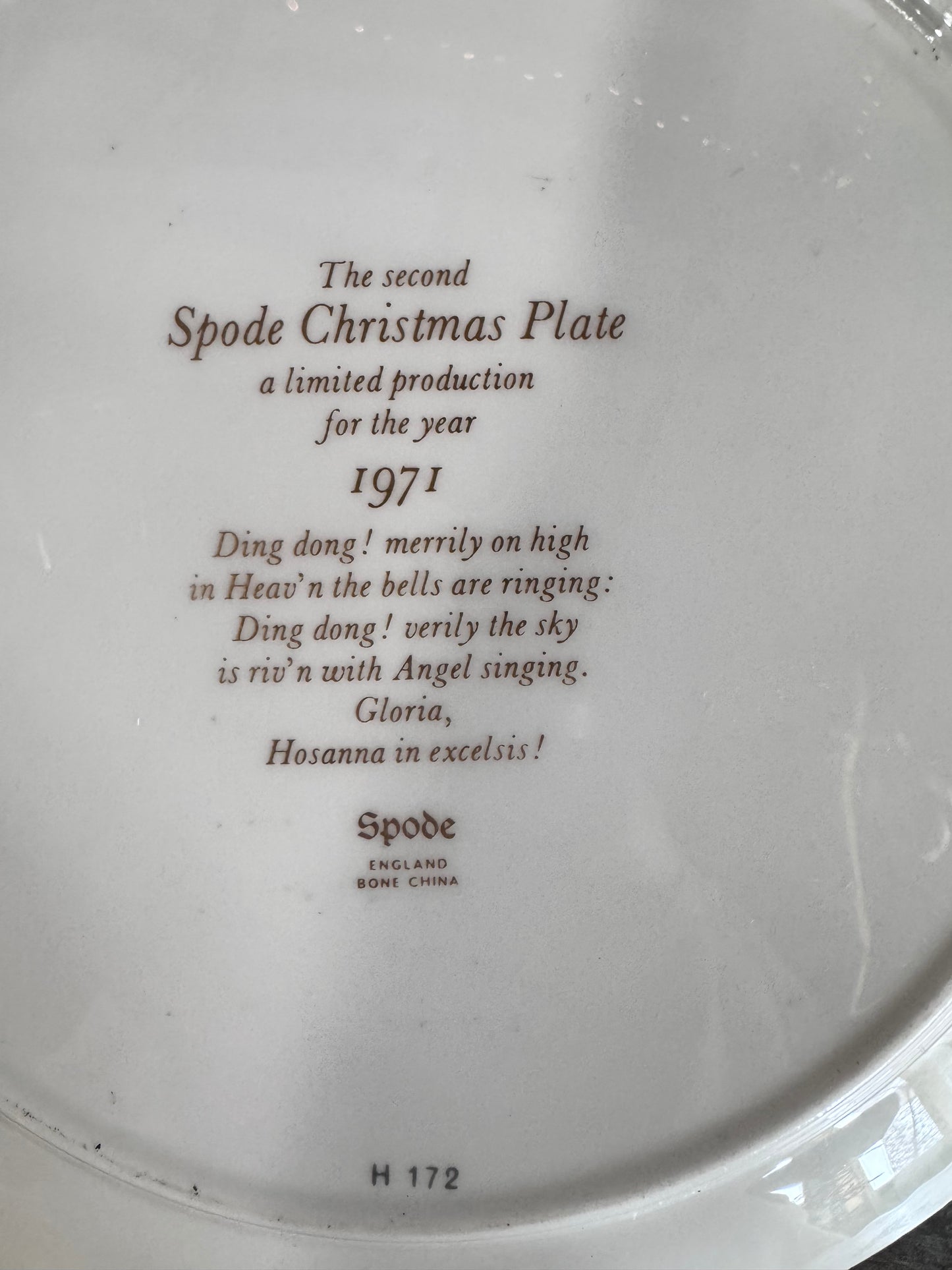 Spode Christmas Plate - 1971