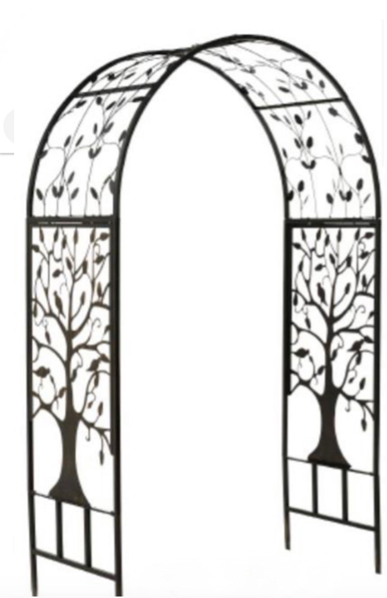 Metal Arched Garden Arbor Tree of Life Design