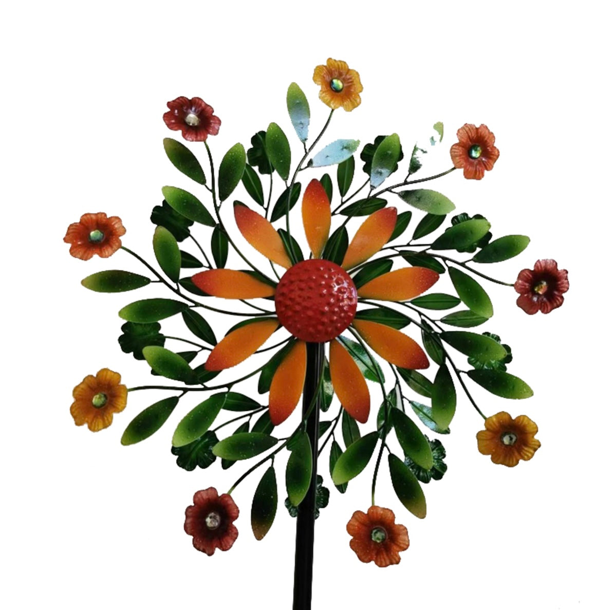 Dual Sided Springtime Gemstone Wind Spinner Flower