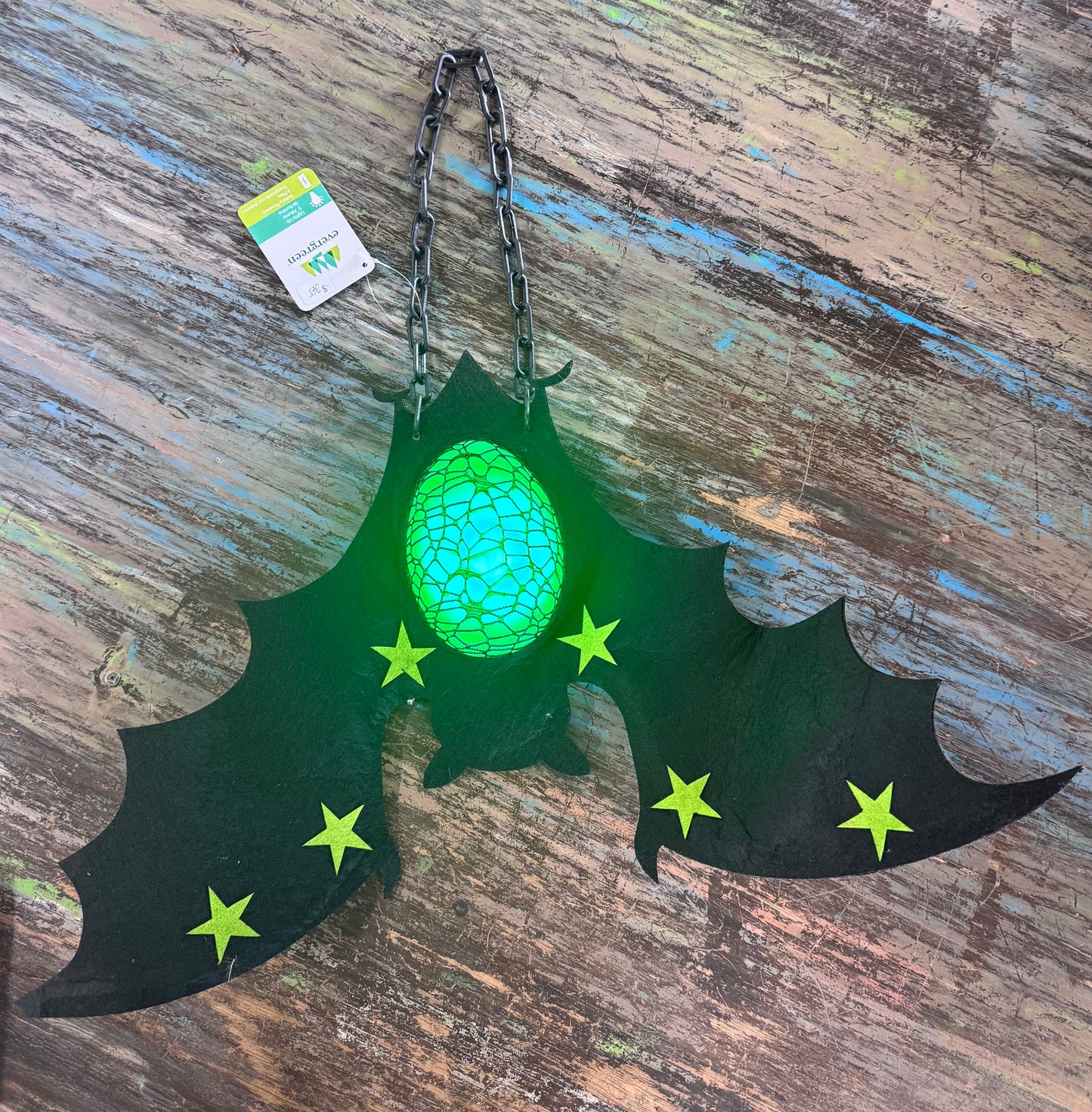 Lighted Bat with Star Accents Wired Wings