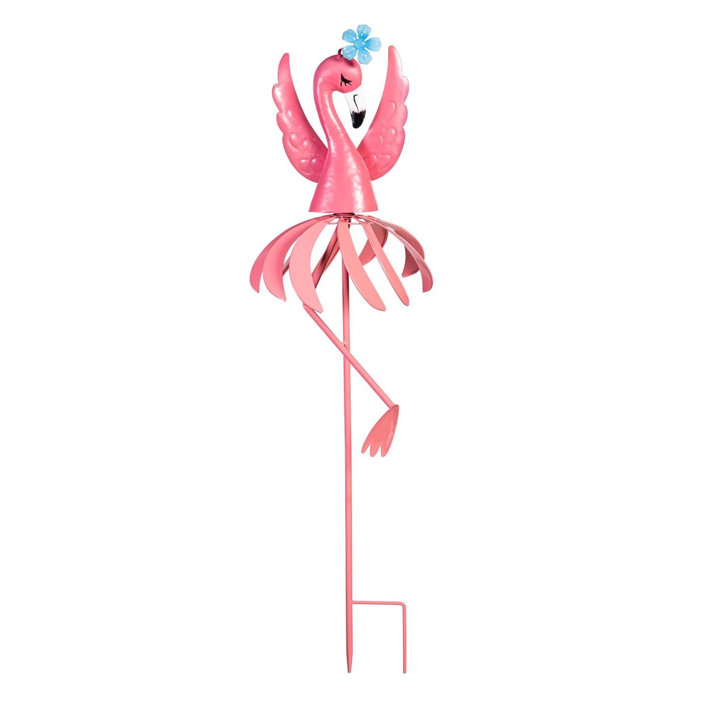 Palm Beach Metal Flamingo Wind Spinner 38" H