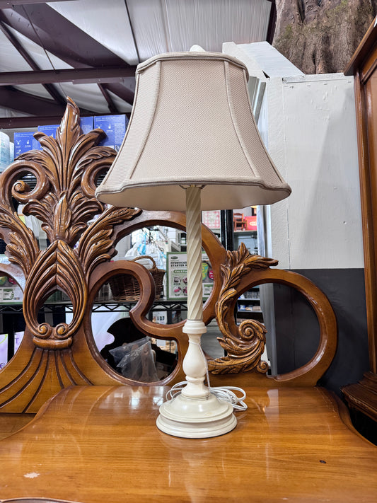 Off White Spiral Column Buffet Lamp