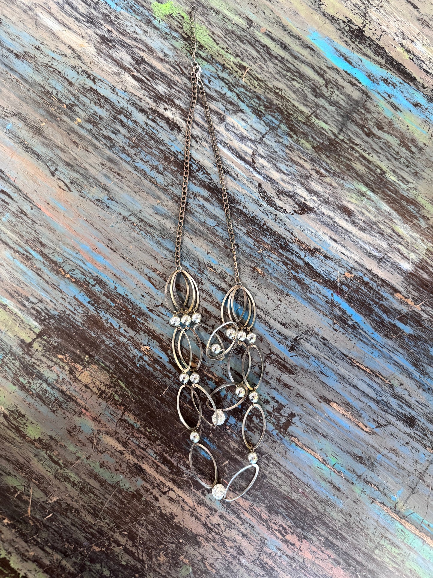 3 Strand Oval Link Fashion Necklace