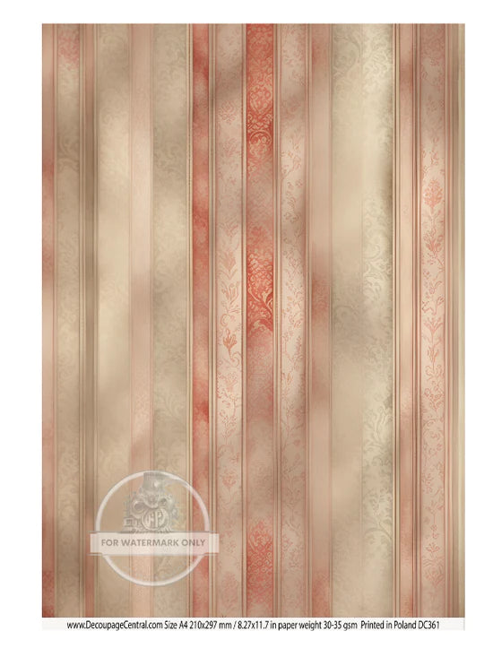 DC361 A4 Nouveau Wallpaper Background Decoupage Central Rice Paper Decoupage Design