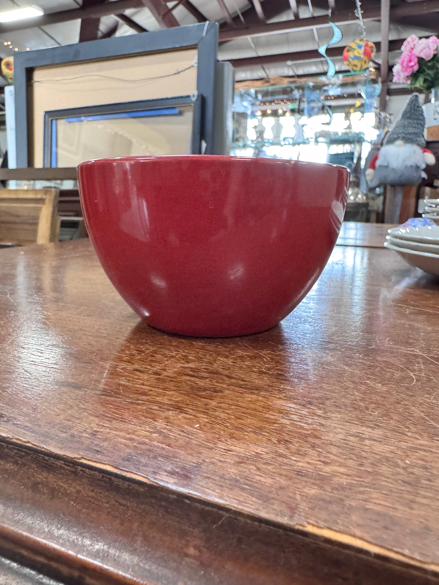Red Stoneware Bowl