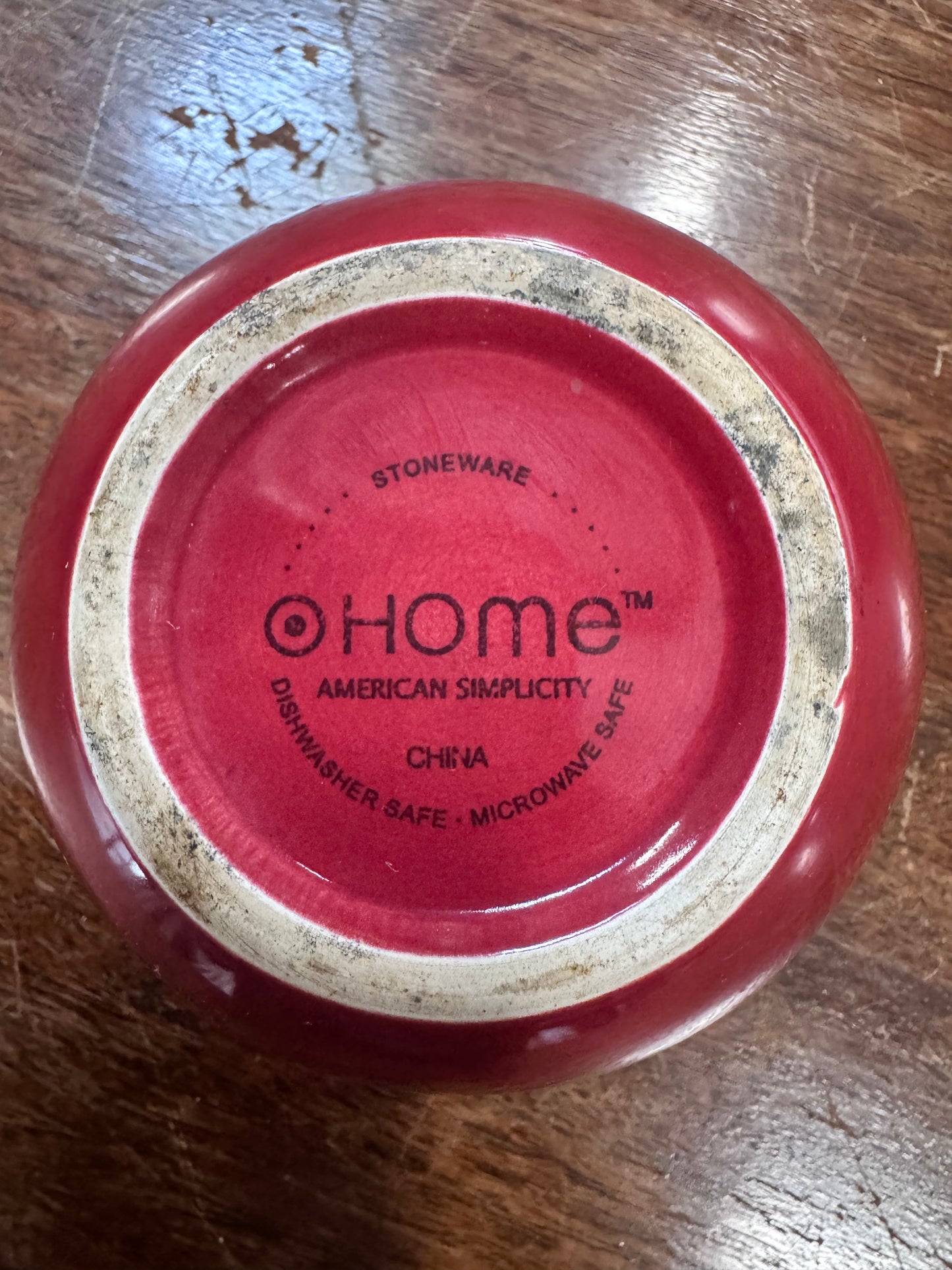 Red Stoneware Bowl