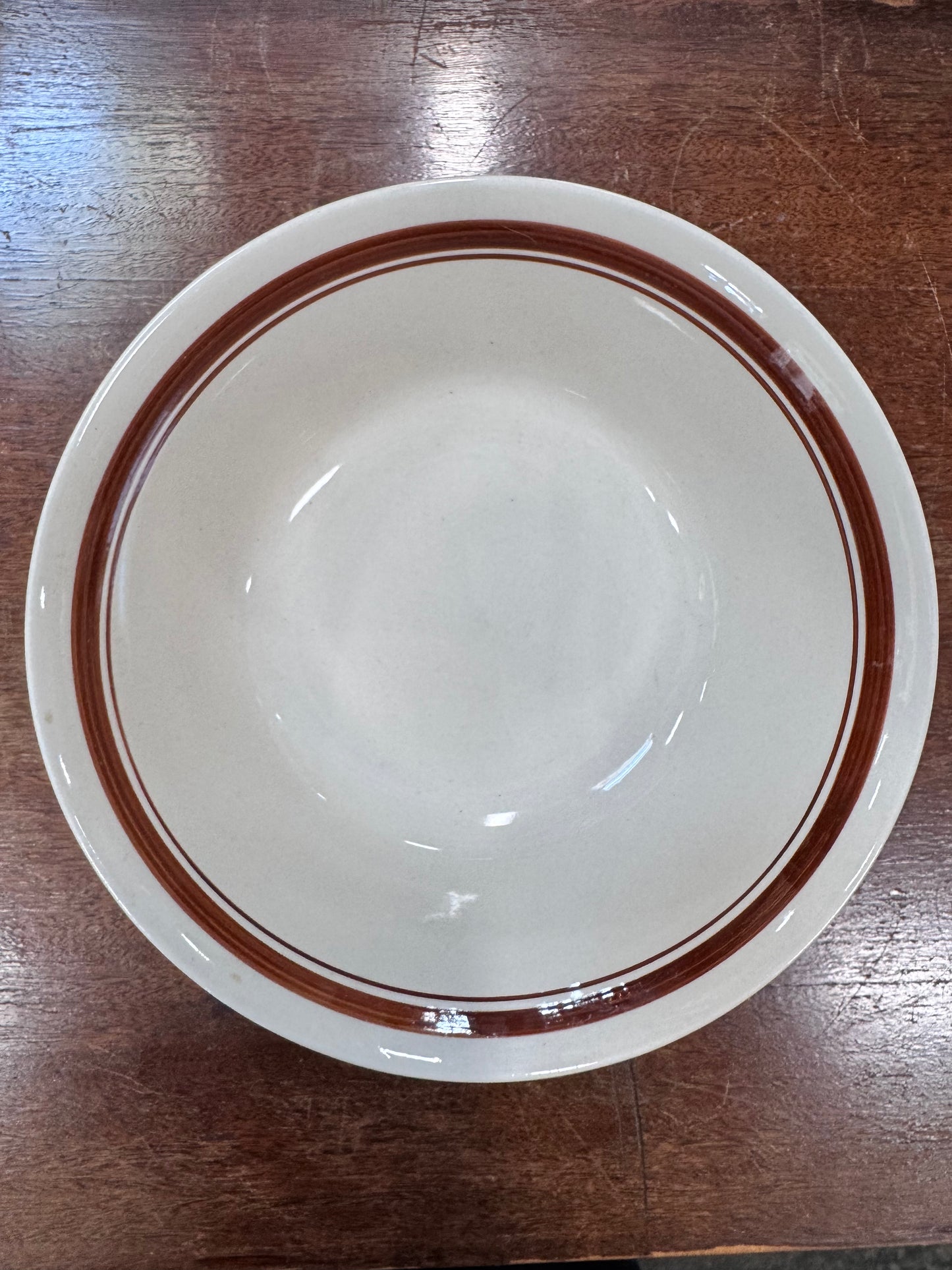 Tuneware Serving Bowl with Brown Stripe
