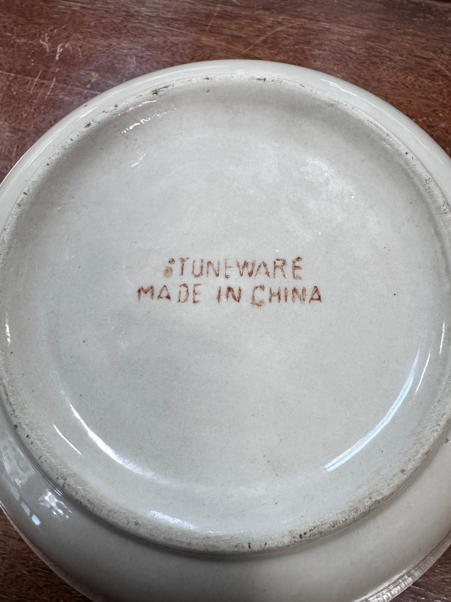 Tuneware Serving Bowl with Brown Stripe