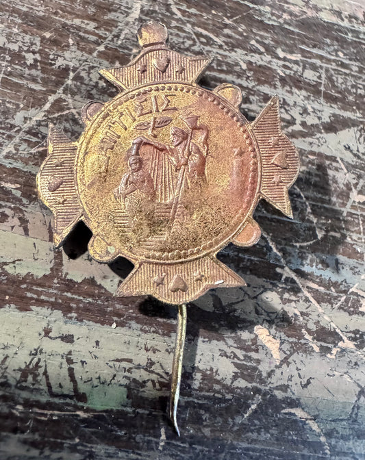 Vintage Brass Tone Baptism Pin