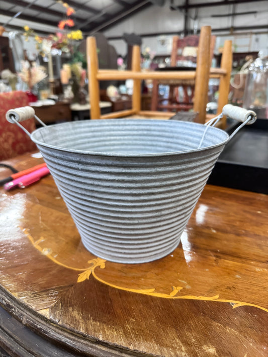 Ribbed Galvanized Metal Bucket