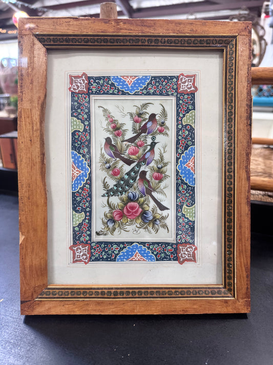 Vintage Persian Painting in Frame