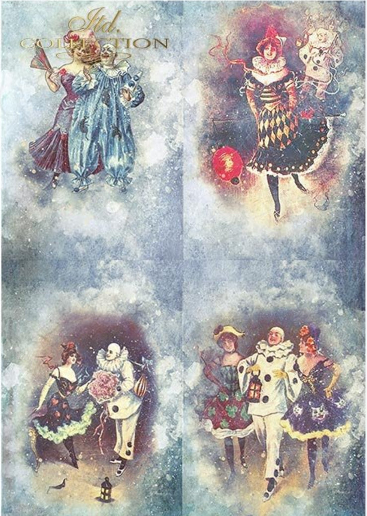 Carnival Circus Decoupage Paper ITD Collection