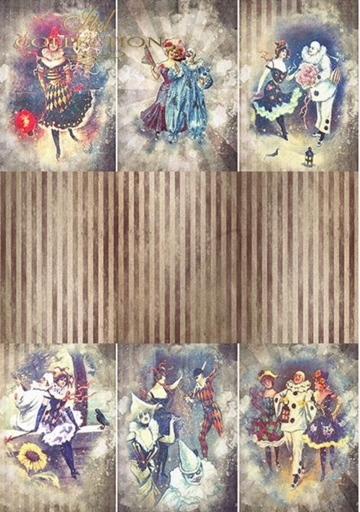Carnival Circus Decoupage Paper ITD Collection