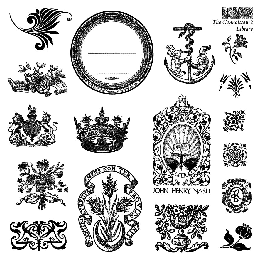 The Connoisseur's Library Labels Stamp Set