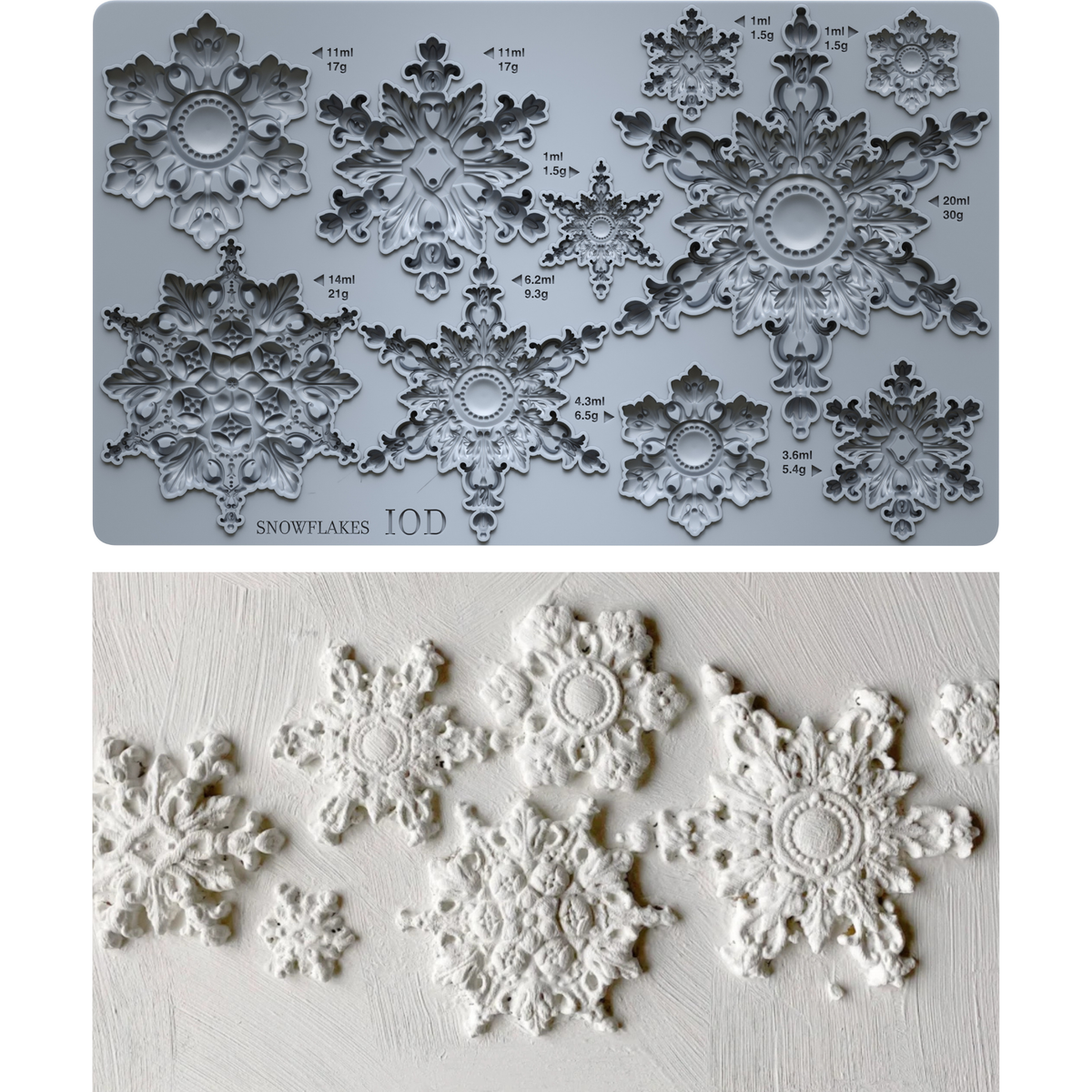 Snowflakes Iron Orchid Designs Mould