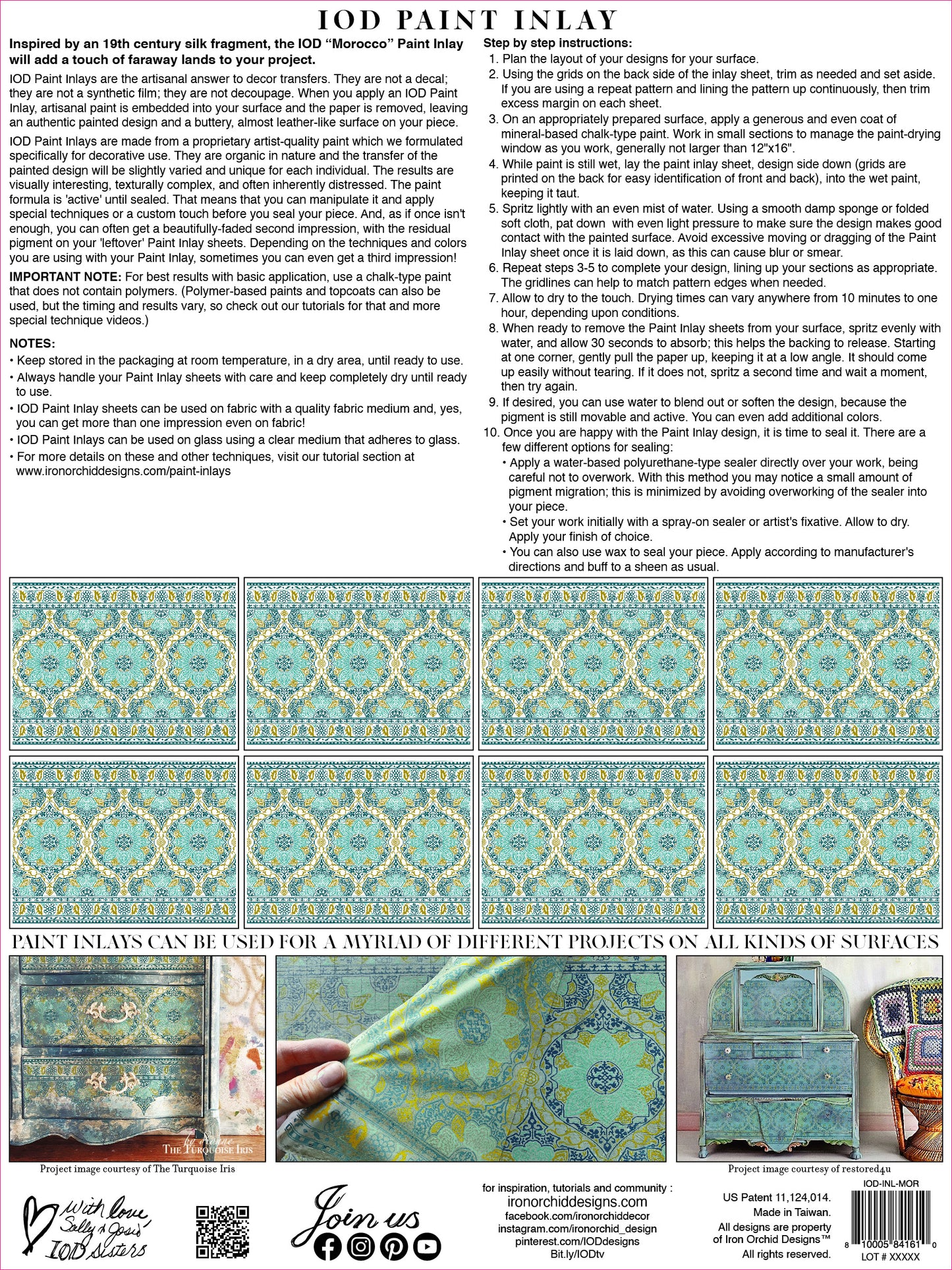 Morocco Iron Orchid Designs Paint Inlay