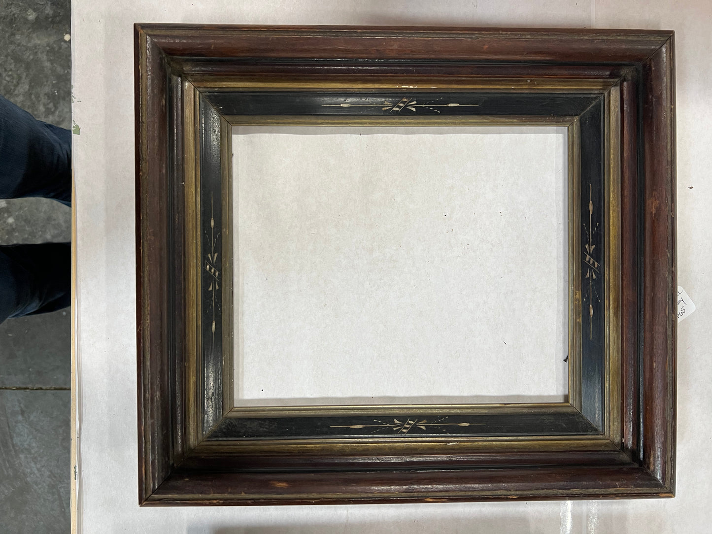 Vintage Solid Wood and Inlay Picture Frame
