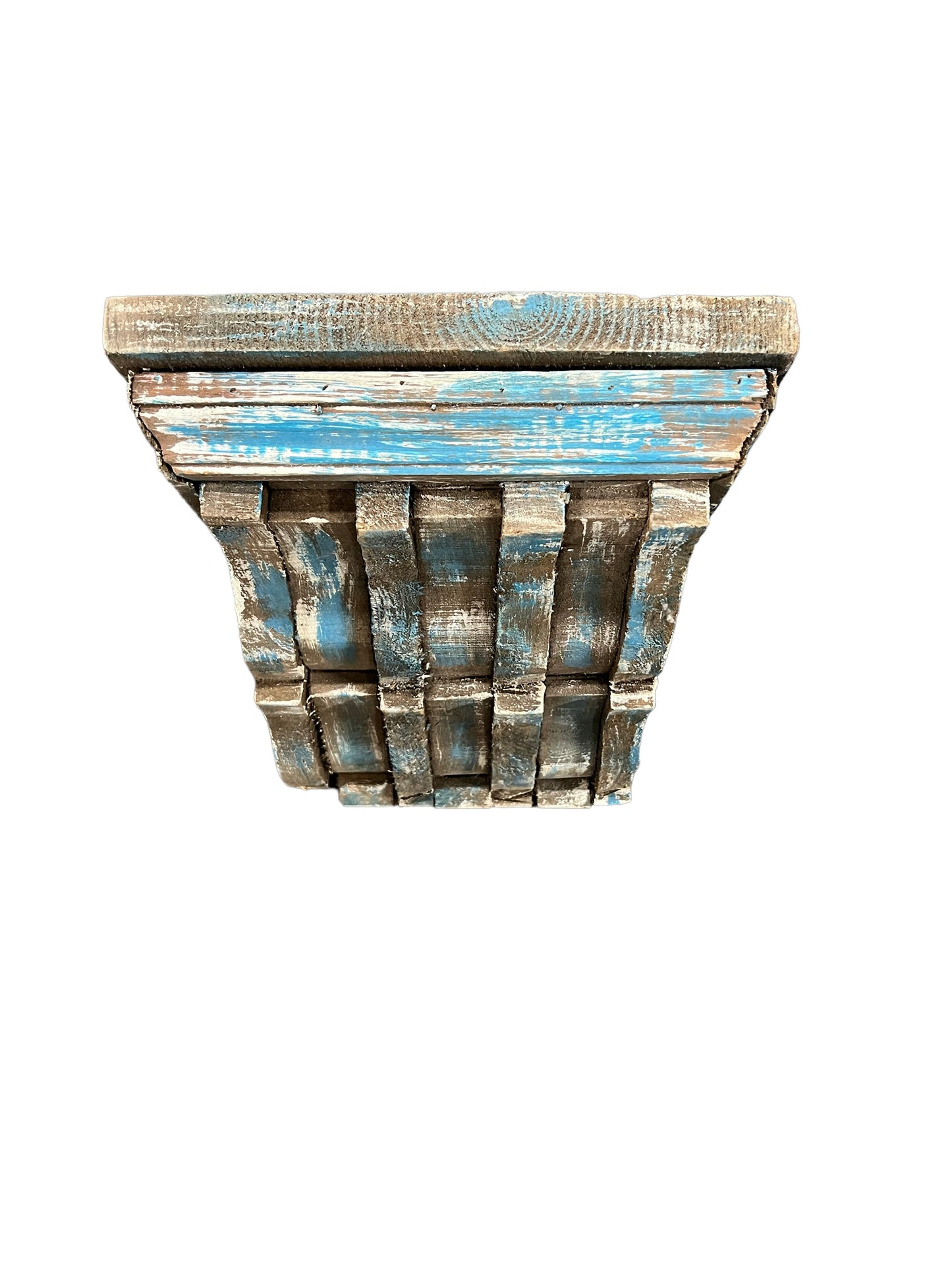 Distressed Teal Wooden Corbels
