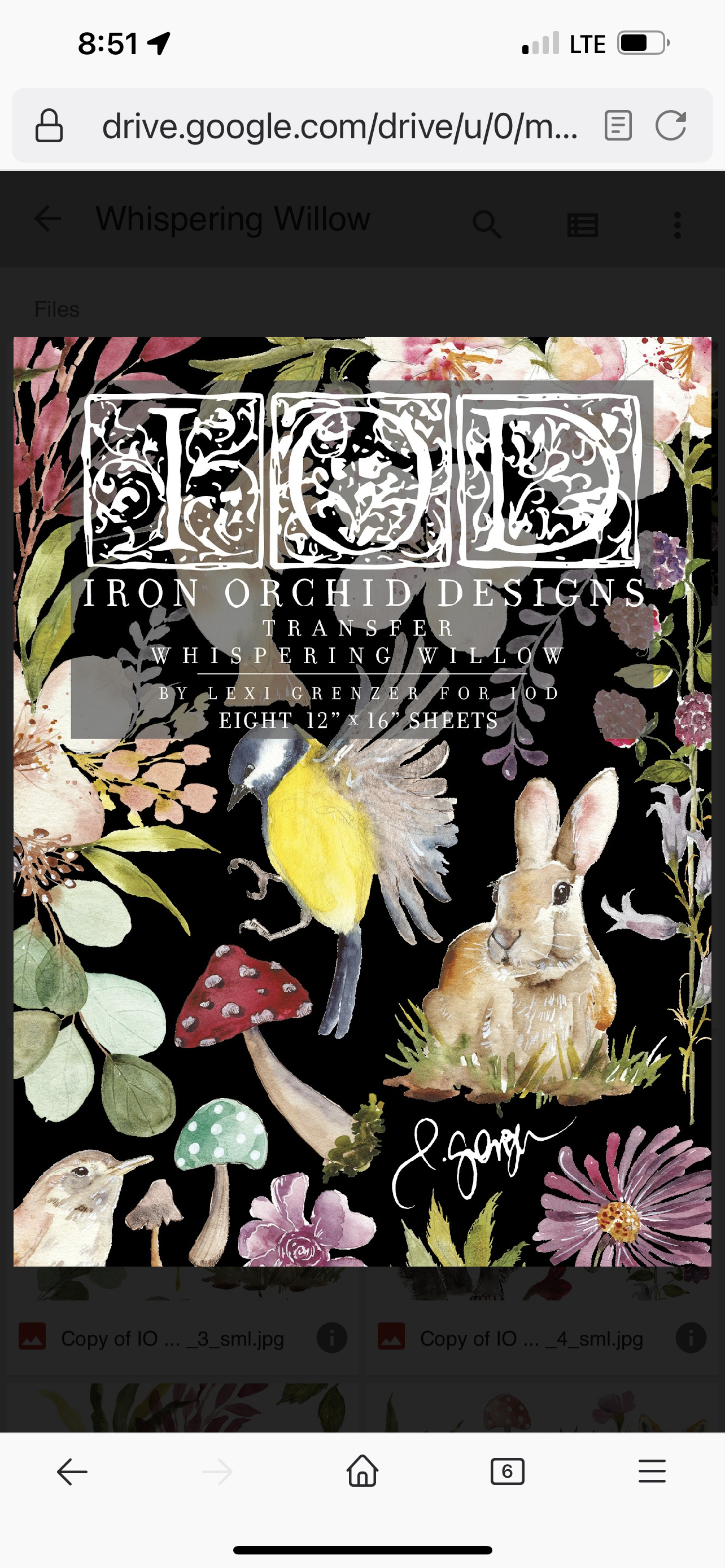 Whispering Willow Iron Orchid Designs Transfer